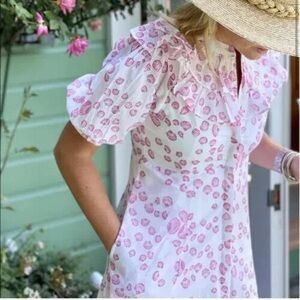 NWOT JULIA AMORY India Amory Ruffle Shirt dress in Clambake Shell Pink Dress